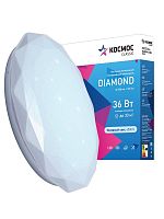 Светильник светодиодный Classic DIAMOND 36Вт 230В 6500К 2340лм 368х65мм настенно-потолочный КОСМОС KCDiam36W_6500