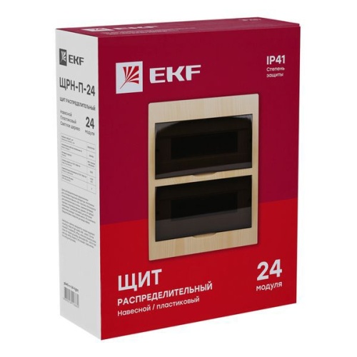 Щит ЩРН-П-24 IP41 светлое дерево PROxima EKF pb40-n-24-light фото 4