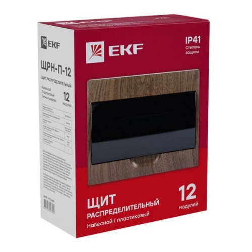 Щит ЩРН-П-12 IP41 темное дерево PROxima EKF pb40-n-12-dark фото 3