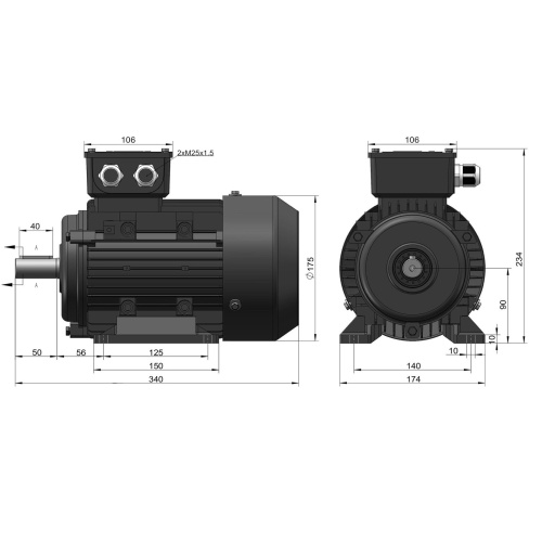 Эл.двигатель ESQ PR 90 L6 GST-Б1-S12-IE2 1.5/1000 IM 1081