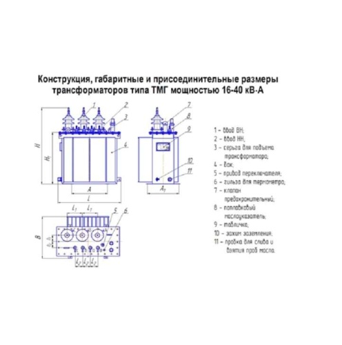 Трансформатор ТМГ-40/10/0.4 Д/Ун-11 У1 ЭЛЕКТРОЩИТ Чехов фото 2