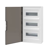 Щиток настенный Фрейм (FRAME) ЩРн-п-36 36мод. IP41 с тонированной дверцей с шинами PEN 2шт 8 отверст. + 2шт 10 отверст. бел. DKC F36W1WD