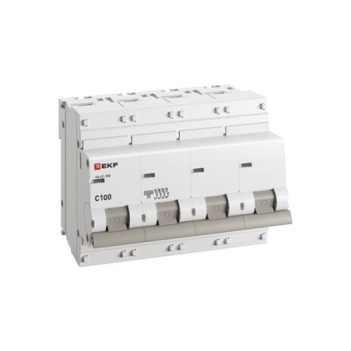 Выключатель автоматический модульный 4п C 100А 10кА ВА 47-100 PROxima EKF mcb47100-4-100C-pro фото 2