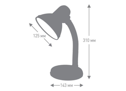 Светильник UF-301P С02 настол. 230В 60Вт черн. Ultraflash 12368 фото 3
