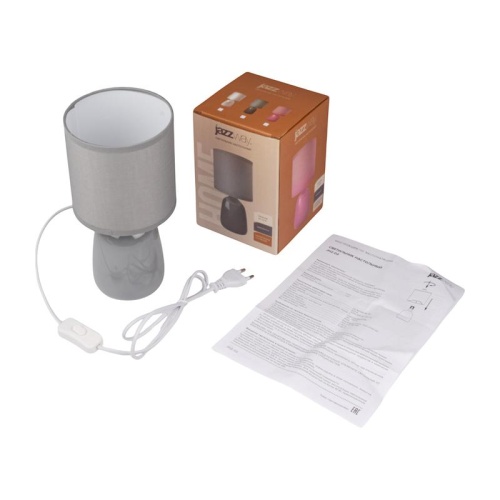 Светильник настольный JH2-02-gy E14 IP20 130х130х255мм керамика; ткань; PVC-пластик сер. JazzWay 5062320 фото 5