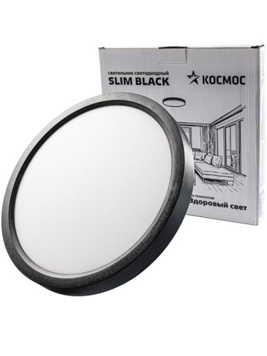 Светильник светодиодный SLIM BLACK 24Вт 4500К IP40 1620лм 230В 230х25мм КОСМОС KSlim24w_B4500K