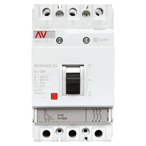 Выключатель автоматический 3п 50А 35кА AV POWER-1/3 TR AVERES EKF mccb-13-50-TR-av фото 4