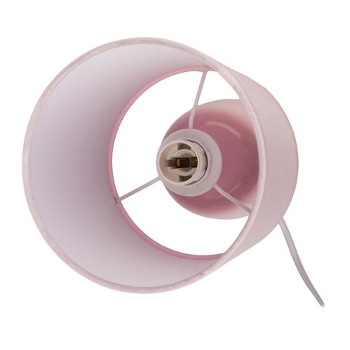 Светильник настольный JH2-02-pk E14 IP20 130х130х255мм керамика; ткань; PVC-пластик роз. JazzWay 5062337 фото 4