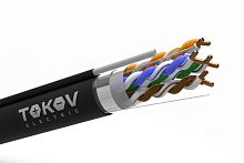 Кабель витая пара F/UTP 4х2х24AWG(0.48мм) + трос кат.5E PE outdoor Fluke tested 305м (м) TOKOV ELECTRIC TKE-C05-F/UTP-42-5E-305-ODC