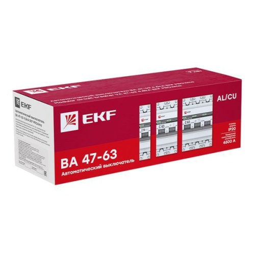 Выключатель автоматический модульный 1п C 16А 4.5кА ВА 47-63 PROxima EKF mcb4763-1-16C-pro фото 4