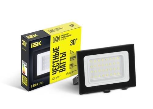 Прожектор светодиодный СДО 06-30 6500К IP65 черн. IEK LPDO601-30-65-K02 фото 3