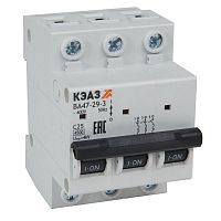 Выключатель автоматический модульный 3п C 8А 4.5кА ВА47-29-3C8-УХЛ3 КЭАЗ 318299