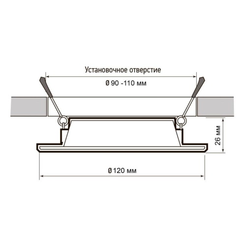 Светильник светодиодный PLED DL7 WH Downlight 12Вт 4000К 145х26мм IP54 ДВО встраив. Pro JazzWay 5042544 фото 6