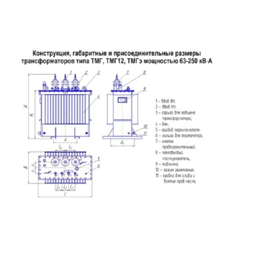 Трансформатор ТМГ-100/10/0.4 У/Zн-11 У1 ЭЛЕКТРОЩИТ Чехов фото 2