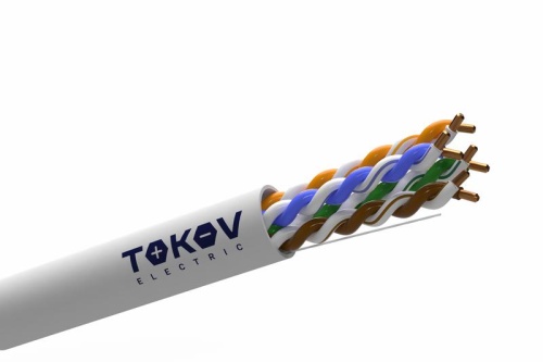 Кабель витая пара U/UTP 4х2х24AWG(0.51мм) кат.5E нг(А)-HF (LSZH) indoor Fluke tested 305м (м) PRO TOKOV ELECTRIC TKP-C06-U42-5E-305-LSZH