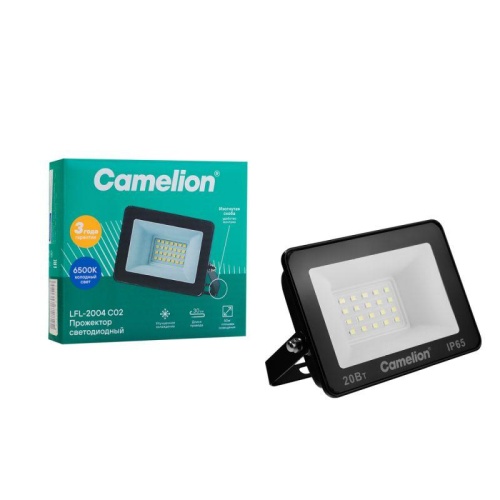 Прожектор светодиодный LFL-2004 C02 LED SMD 20Вт IP65 6500К 2000лм 230В 113х102х24 черн. Camelion 16330 фото 4